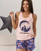 Жіночий комплект майка з шортиками - Cat