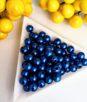 Пластиковые бусины 6 мм / синий матовый/ 10 грам (прим.100 шт)