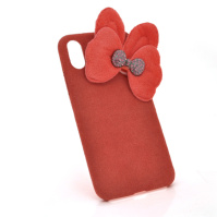 Накладка Пушистая Бантик iPhone 6/6s red