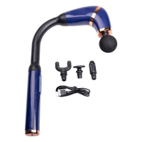 Перкуссионный ручной массажер аккумуляторный 17 Вт зарядка от USB до 3200 об/мин Синий HP-11-11BL