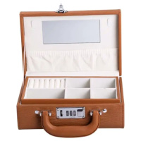 Шкатулка для украшений из эко кожи 2 яруса с кодовым замком органайзер для ювелирных изделий HP-5-24R