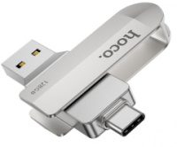 USB флеш накопитель Hoco UD10 128GB 2 в 1 USB 3.0/ Type-C металлический silver