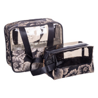 Набор прозрачных женских косметичек для дома 2 (шт) косметичка дорожная в сумку для косметики, макияжа, лекарств, кистей Черный HP-16-1KB