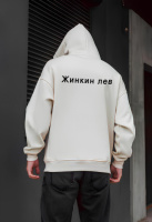 Худі біле з ДТФ на флісі (оверсайз) | 78-530