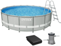 Каркасний басейн Intex 26756 Premium (610х132 см) з картриджним фільтром, драбиною, підкладкою і тентом