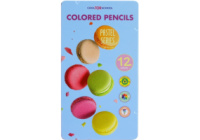 Олівці кольорові преміум «PASTEL» тригранні, 12 кольорів, в металевій коробці