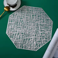 Сервировочная салфетка фигурная под горячее, коврик сервировочный серебристый набор 2 шт