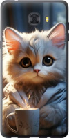 Чехол на Samsung Galaxy C9 Pro White cat 5646u-720