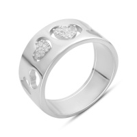 Серебряное кольцо CatalogSilver с фианитами, вес изделия 5,2 гр (2181231) 16.5 размер