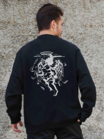 Утеплений оверсайз світшот на флісі з принтом Without Respirator Black