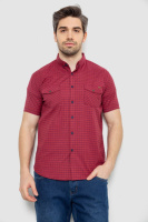 Сорочка чоловіча в клітинку, колір бордовий, 186R6918-10