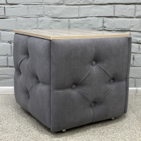 Пуф-трансформер 5в1 Остин-1 со столиком велюр серый/дуб платиновый 7-2-9005