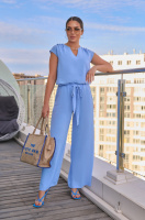 Літній повсякденний жіночий костюм «Fleur» оптом | Батал Блакитний, 50-52