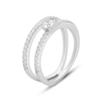 Серебряное кольцо CatalogSilver с фианитами, вес изделия 2,59 гр (2149743) 17 размер