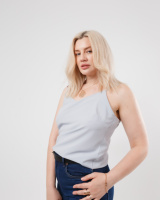 Жіноча літня блузка «Infiniti»| Батал Сірий, 54-56