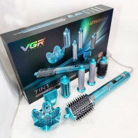 Фен-стайлер для волосся 7в1 VGR V-477 Blue Professional 1400 Вт 7 насадок