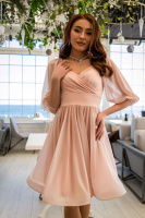 Коктейльна Сукня Шифон Запах 23009 Рожева
