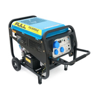 Генератор дизельный FULL FDL9000LE, 1-фазный 230V, 50Hz, 8.5kVA/6.8kW, бак 12,5 л, расход 2 л/ч, пуск: ручной/стартер (без АКБ), 800х520х600 мм, 122 к