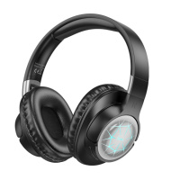 Беспроводные наушники Hoco ESD19 накладные с LED подсветкой black