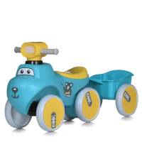 Дитяча каталка-толокар з причепом Ведмедик із світлом та музикою Bambi M 5940(2)-4 Блакитний
