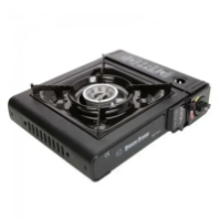 Портативна газова плита Happy Home BDZ 155-A — таганок для кемпінгу, чорна