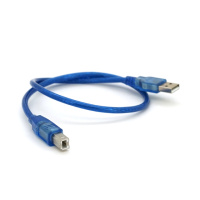 Кабель USB 2.0 RITAR AM/BM, 0.5m, прозрачный синий