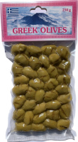 Зелені оливки без кісточки «ГРИЛЬ» вакуум упаковка 250г.