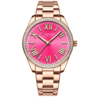 Жіночий годинник Curren 9088 Rose Gold-Pink у класичному стилі з рожевим циферблатом