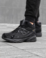 Черевики зимові шкіряні вставки Cordura New Balance хутро чорні