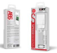 Набор 2 в 1 СЗУ With Micro-Usb Cable 110-240V MY-A101, 1 x USB, 5V/5W, Output: 5V/1A, White, Blister- box, Q25