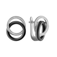 Серебряные серьги CatalogSilver с керамикой (2069010)