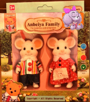 Набор флоксовых животных Мышки Happy Family 012-01С, аналог Sylvanian Families