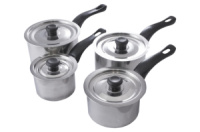 Набор ковшей нержавеющих Empire 0.55 x 0.75 x 1.1 x 1.35 л с крышкой (4 шт.) (5506)