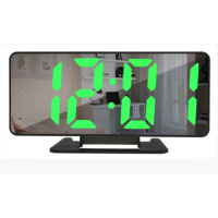 Зеркальные LED часы с будильником и термометром VST-888 Чёрные зеленная подсветка