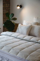Ковдра Ecotton Ecofill Premium 140х205 см полуторна антиалергенна з біопухом біла в чохлі для зберігання