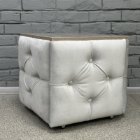 Пуф-трансформер 5в1 Остин-1 со столиком велюр светло-серый/дуб платиновый 6-2-9005