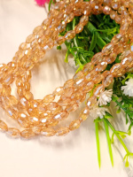 Хрусталь/ Овал/ 4×6мм/ 20 шт /  шампанское