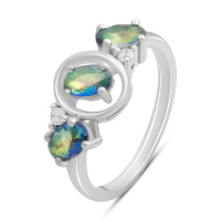 Серебряное кольцо CatalogSilver с мистик топазом 1.075ct, вес изделия 2,74 гр (2191322) 17 размер