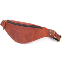 Мужская практичная бананка из натуральной винтажной кожи Shvigel 23131 Рыжий