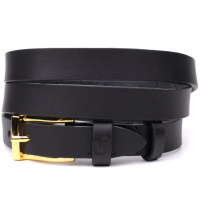 Тонкий кожаный ремень для женщин GRANDE PELLE 22947 Черный