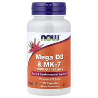 Вітамін D3 та MK-7, Mega D3 & MK-7, Now Foods, 120 капсул