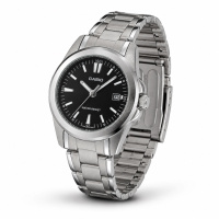Жіночий годинник Casio LTP-1215A-1A2 класичний сталевий з чорним циферблатом