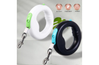 Поводок-рулетка X-10 с фонариком и карабином (3м) (Чёрный, белый)