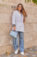 Жіночий базовий піджак на підкладці з манжетами «Lavita» | Норма і батал | Розпродаж моделі Білий, 46-48