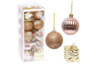 Набор игрушек елочных розово-золотых 5см (20шт) (116228)