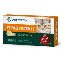 ПРАЗИСТАН антигельминтный препарат для котов с ароматом мяса 10табл по 0,8 г