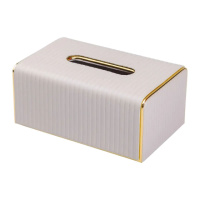 Салфетница из эко кожи 21.5х13х9 см органайзер для салфеток на стол Серый HP-3-204G