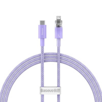 Кабель Baseus Explorer Series Fast Charging Cable with Smart Temperature Control Type-C to iP 20W 1m Purple (CATS010205)