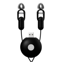 Затискачі для сосків з вібрацією «GALAKUin» USB 10 режимів - Чорний - Садо-мазо