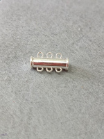 Замок магнитный. Размер - 6*19 мм. На 3 линии. Цвет - серебро